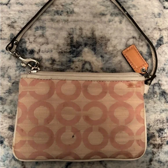 RARE 2000s Coach Signature Baby Pink Purse - Picture 3 of 4